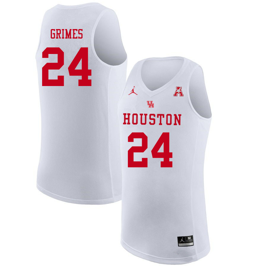 Jordan Brand Men #24 Quentin Grimes Houston Cougars College Basketball Jerseys Sale-White - Click Image to Close